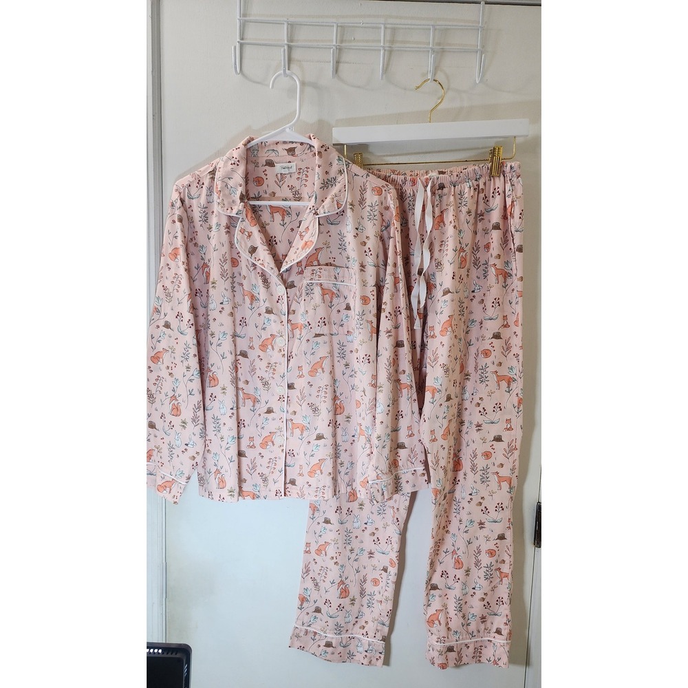 BedHead Pajamas Pink Fox Woodland Organic Cotton PJ Set BH2923757‎ Small